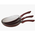 aluminum ceramic coating frypan with colorful soft touch handle